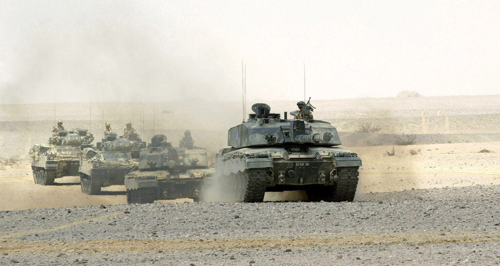 Challenger 2 Tanks on Exercise in Oman in 2001 MOD 45141751