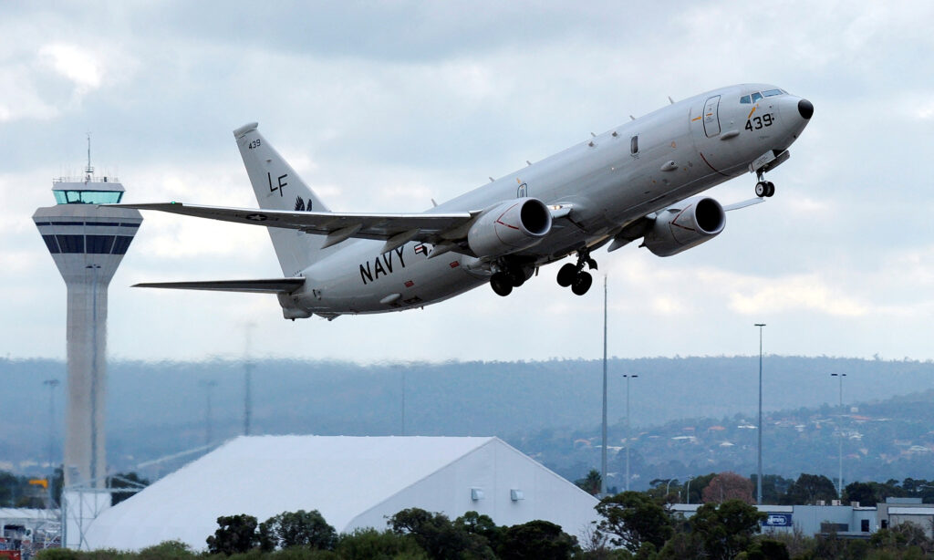 FILE PHOTO: A U.S. Navy P 8 Poseidon aircraft takes off from Perth International Airport